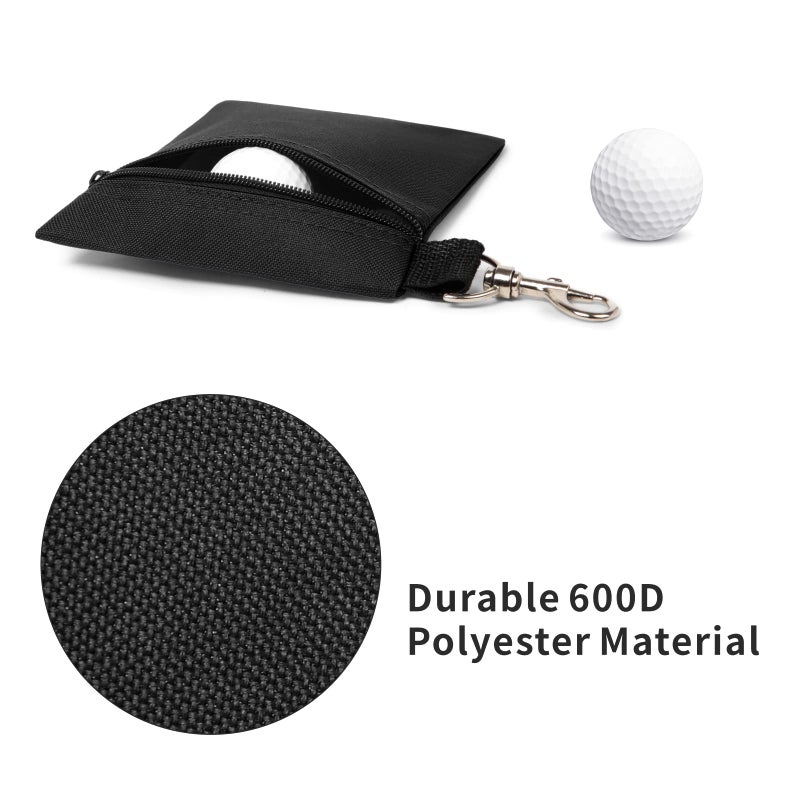 BuyAgain Golf Tee Pouch, 5.62 X 6.87 Inch Professional Zipper Golf Tee/Ball Pouch Bag with Metal Lobster Claw Clip - Image 3